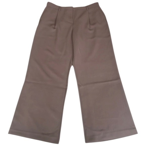NWT DKNY Women's Taupe Pants sz 14 Elasticized Back wide leg - Picture 1 of 7